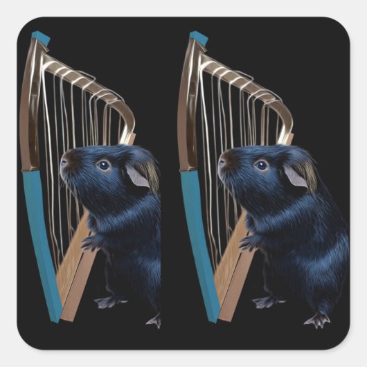 Middernachtserenade van de Abyssijn Vierkante Sticker (Voorkant)