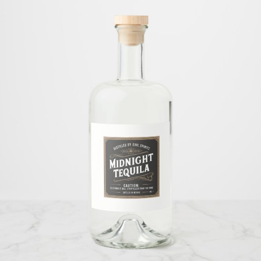 Middernachttequila Likeurfles Etiket (Voorkant)