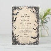 Middernachtvleermuizen achtervolgd Halloween Kaart (Staand voorkant)