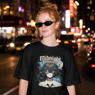 Middernachtvlinders – Gotisch Anime-meisje T-shirt