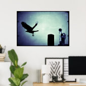 Middernachtvlucht van de Ekster Poster (Thuiskantoor)