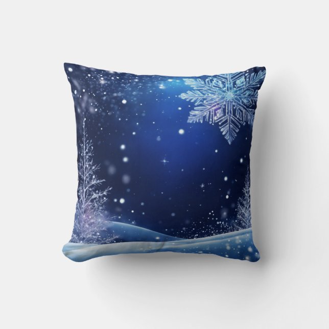 Middernachtvorst sprankelende sneeuwvlokken kussen (Voorkant)