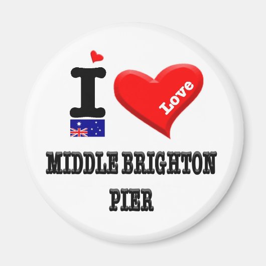 MIDDLE BRIGHTON PIER - I Love Magneet (Voorkant)