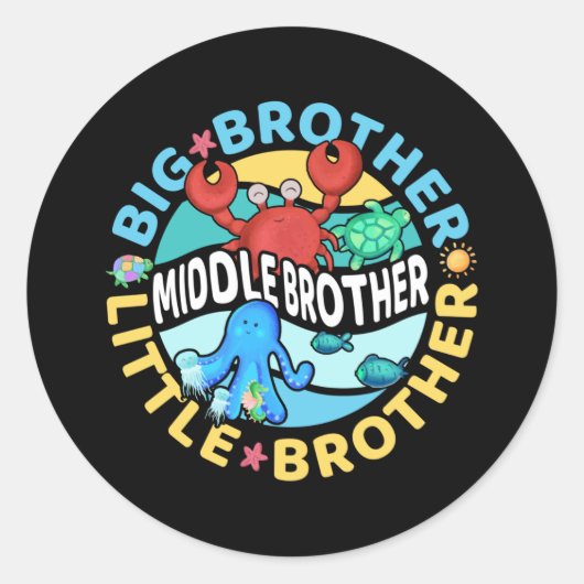 Middle Brother is een Big en Little Brother Ronde Sticker (Voorkant)