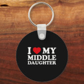 Middle Daughter Fathers Day _ Ik hou van mijn midd Sleutelhanger (Voorkant)
