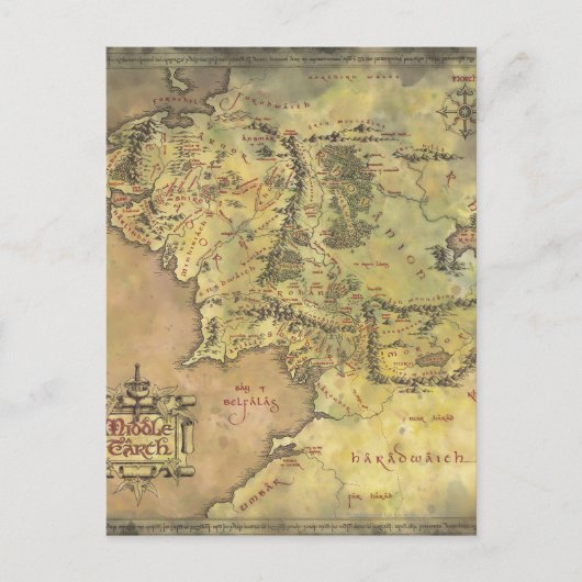 MIDDLE EARTH™ #2 Map Briefkaart (Voorkant)