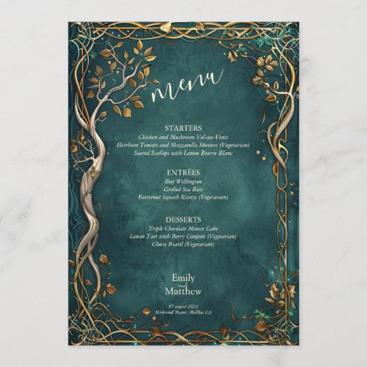 Middle-earth Majesteitelijke Bruiloft Menu (Voorkant)