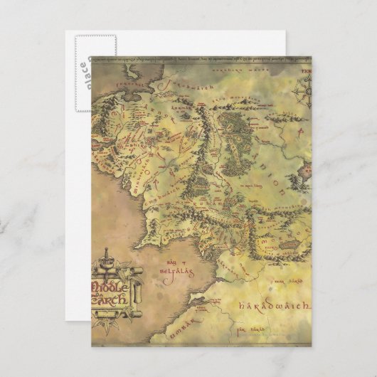 MIDDLE EARTH™ Map Briefkaart (Voorkant / Achterkant)