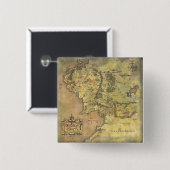 MIDDLE EARTH™ Map Vierkante Button 5,1 Cm (Voorkant /achterkant)