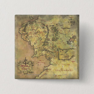 MIDDLE EARTH™ Map Vierkante Button 5,1 Cm