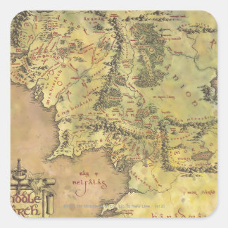 MIDDLE EARTH™ Map Vierkante Sticker