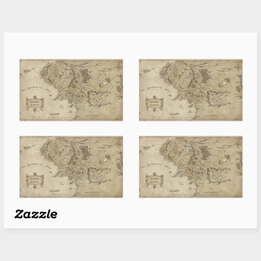 MIDDLE EARTH™ RECHTHOEKIGE STICKER (Vel)