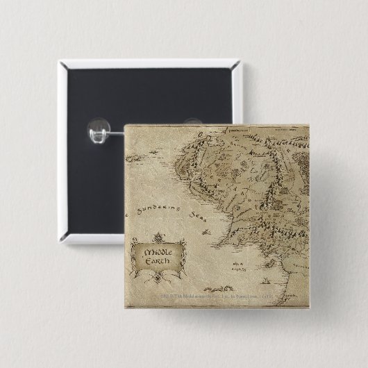 MIDDLE-EARTH™ VIERKANTE BUTTON 5,1 CM (Voorkant /achterkant)