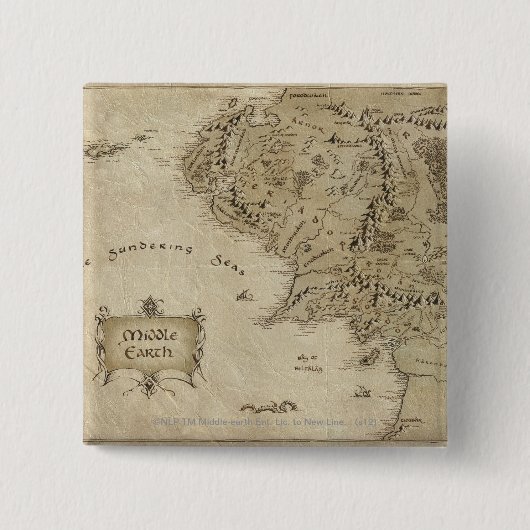 MIDDLE-EARTH™ VIERKANTE BUTTON 5,1 CM (Voorkant)