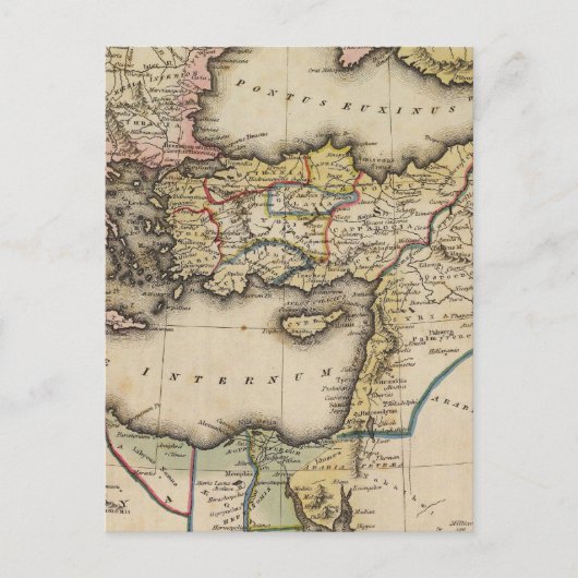 Middle East Atlas Map Briefkaart (Voorkant)