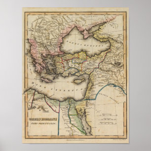 Middle East Atlas Map Poster