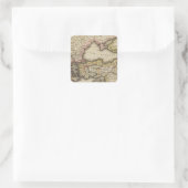 Middle East Atlas Map Vierkante Sticker (Tas)