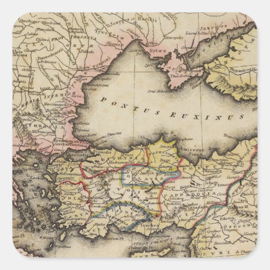 Middle East Atlas Map Vierkante Sticker (Voorkant)