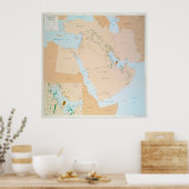 Middle East Oil Fields Map (1993) Poster (Keuken)