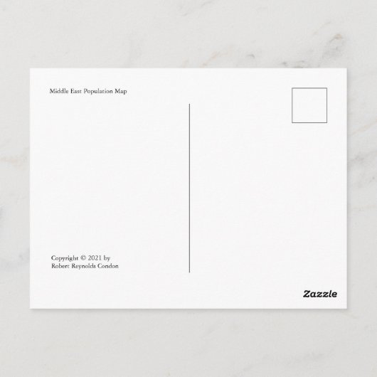 Middle East Population Postcard Briefkaart (Achterkant)