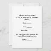 MIDDLE EASTERN dinner invitation postcard Kaart (Achterkant)