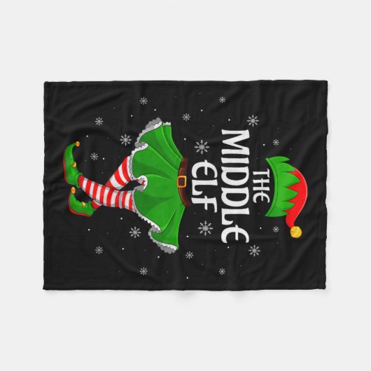 Middle Elf Christmas Family Girls Women Elf Squad  Fleece Deken (Voorkant (Horizontaal))