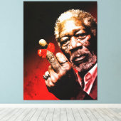 Middle Finger Art with Red Bow Canvas Afdruk (Insitu (Houten vloer))