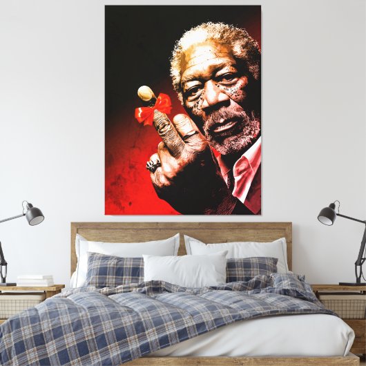 Middle Finger Art with Red Bow Canvas Afdruk (Insitu (Slaapkamer))