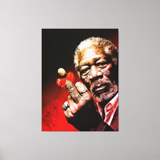 Middle Finger Art with Red Bow Canvas Afdruk (Voorkant)