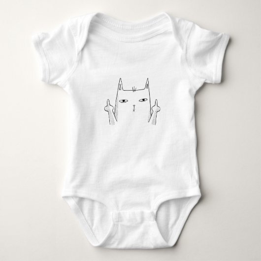 MIDDLE FINGER CAT ROMPER (Voorkant)
