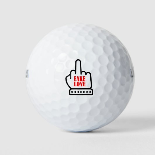 Middle Finger Fake Love Golfballen (Voorkant)