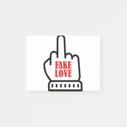 Middle Finger Fake Love Post-it® Notes (Voorkant)