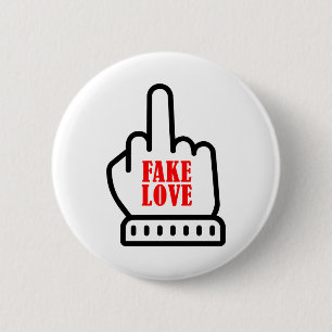 Middle Finger Fake Love Ronde Button 5,7 Cm