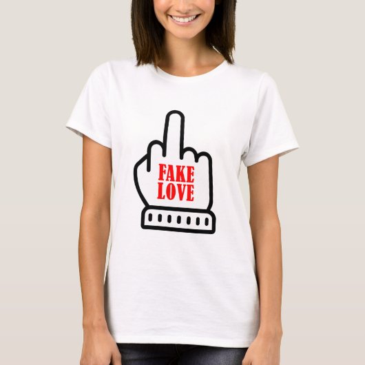 Middle Finger Fake Love T-shirt (Voorkant)