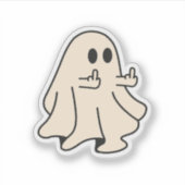 Middle Finger Ghost beroemd gemaakt door Spooky Gh Sticker (Voorkant)