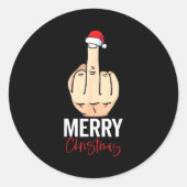 Middle Finger Merry Christmas  Ronde Sticker (Voorkant)