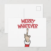 Middle Finger Merry Whatever Briefkaart (Voorkant / Achterkant)