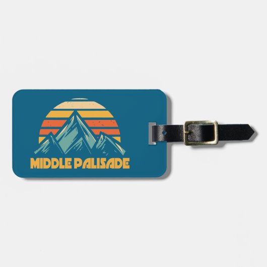 Middle Palisade California Retro Turquoise Bagagelabel (Voorkant horizontaal)