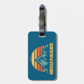 Middle Palisade California Retro Turquoise Bagagelabel (Achterkant verticaal)