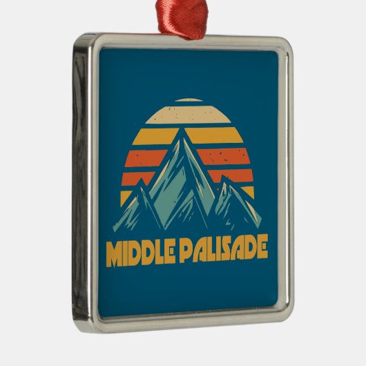 Middle Palisade California Retro Turquoise Metalen Ornament (Rechts)