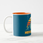 Middle Palisade California Retro Turquoise Tweekleurige Koffiemok (Links)