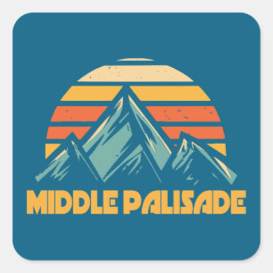 Middle Palisade California Retro Turquoise Vierkante Sticker