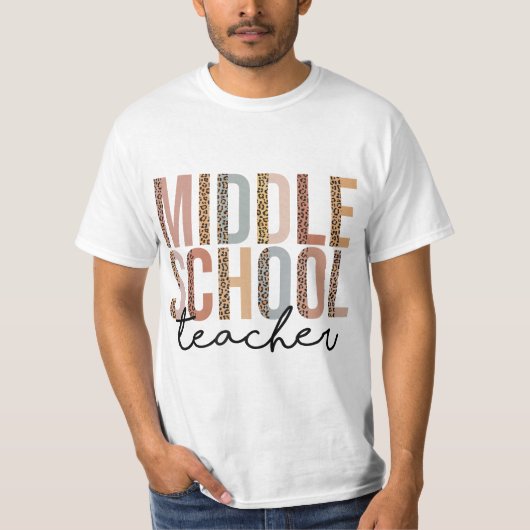 Middle School Teacher 100 Days of School - Back To T-shirt (Voorkant)
