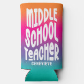 Middle School Teacher Colorful Ombre Seltzer Blikjeskoeler (Achterkant)