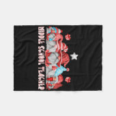 Middle School Teacher Job Christmas Gnome Ck To Sc Fleece Deken (Voorkant (Horizontaal))