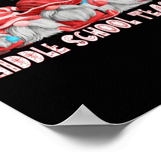 Middle School Teacher Job Christmas Gnome Ck To Sc Poster (Hoek)
