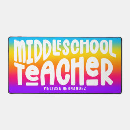Middle School Teacher Text Design Rainbow Ombre Bureaumat