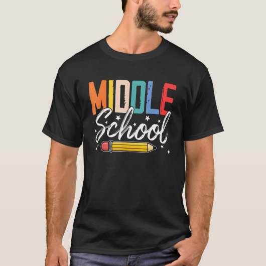 Middle School Vibes Teacher Student Team Back To S T-shirt (Voorkant)
