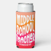 Middle Scool Teacher Red Orange Ombre Seltzer Blikjeskoeler (Seltzer Voorkant)