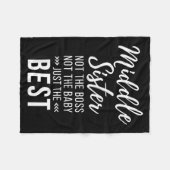 Middle Sister Crazy Funny Sister Quotes Matching S Fleece Deken (Voorkant (Horizontaal))